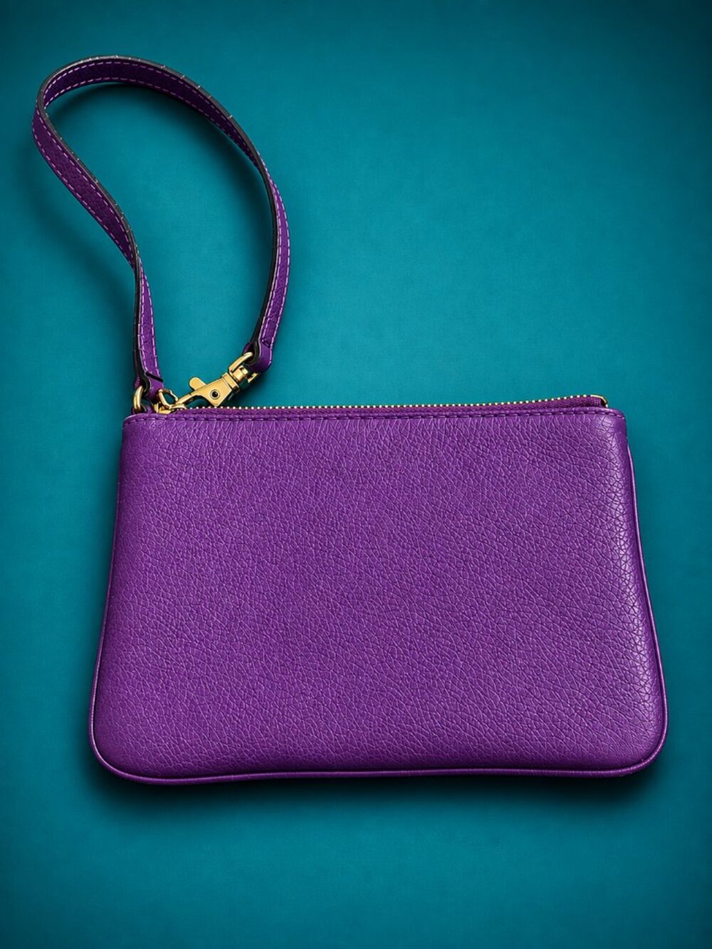 MICHAEL KORS Fulton Iris Purple Pebbled Leather Convertible Wristlet Bag 2018 - Picture 5 of 10